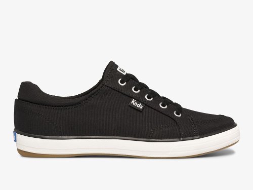 Keds Center II Canvas Veterschoenen Dames Zwart | BE-31246