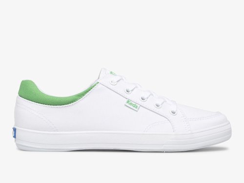 Keds Center II Canvas Veterschoenen Dames Wit Groen | BE-90236