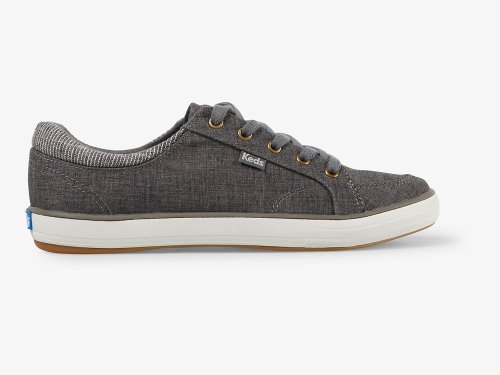 Keds Center II Katoenen Slub Veterschoenen Dames Grijs | BE-65285