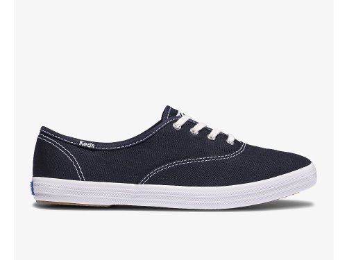 Keds Champion Feat. Organic Katoenen Veterschoenen Dames Diepdonkerblauw | BE-97712