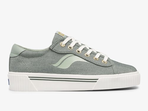 Keds Crew Kick Alto Soft Twill Veterschoenen Dames Olijfgroen | BE-66238