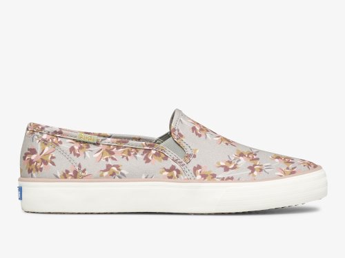 Keds Double Decker Spring Floral Slip On Sneakers Dames Grijs | BE-01504