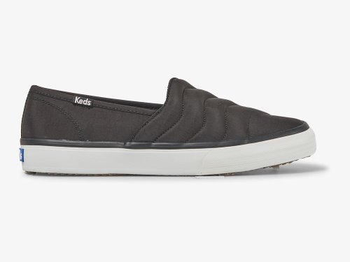 Keds Double Decker Wave Nylon Slip On Sneakers Dames Zwart | BE-08391