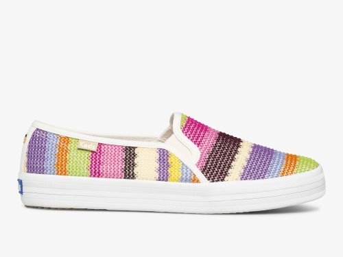 Keds Kate Spade New York Double Decker Crochet Slip On Sneakers Dames Roze Gekleurd | BE-93291