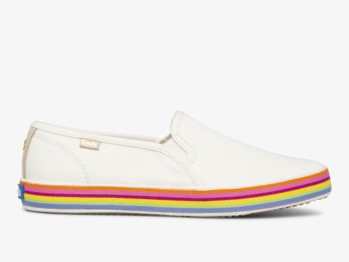 Keds Kate Spade New York Double Decker Twill Slip On Sneakers Dames Wit | BE-94556