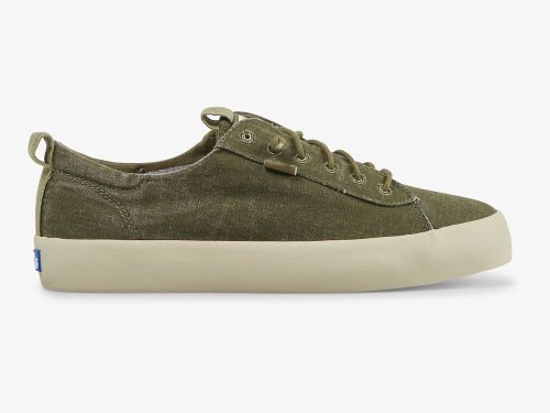 Keds Kickback Canvas Washable Veterschoenen Dames Olijfgroen | BE-51351