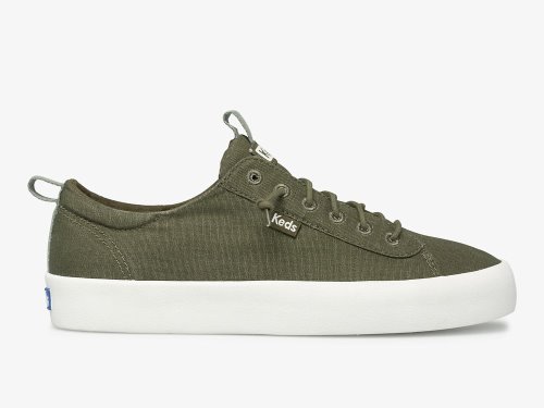 Keds Kickback Washable Feat. Organic Katoenen Slip On Sneakers Dames Olijfgroen | BE-06561