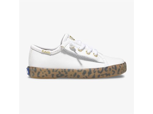 Keds Kickstart Leopard Foxing Sneaker Jr Sneakers Meisjes Wit Leopard | BE-07516