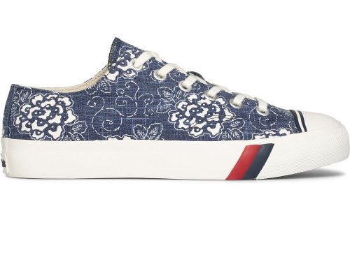 Keds Royal Lo Floral Print Veterschoenen Dames Donkerblauw | BE-42644