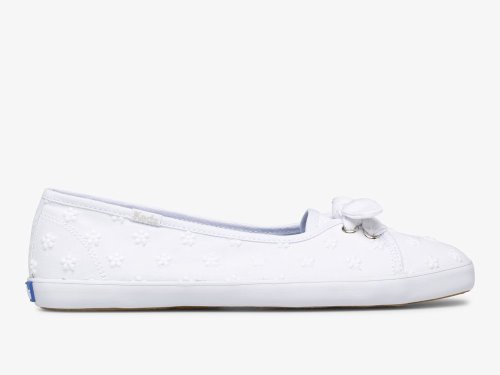 Keds Seaside Daisy Eyelet Slip On Sneakers Dames Wit | BE-03328