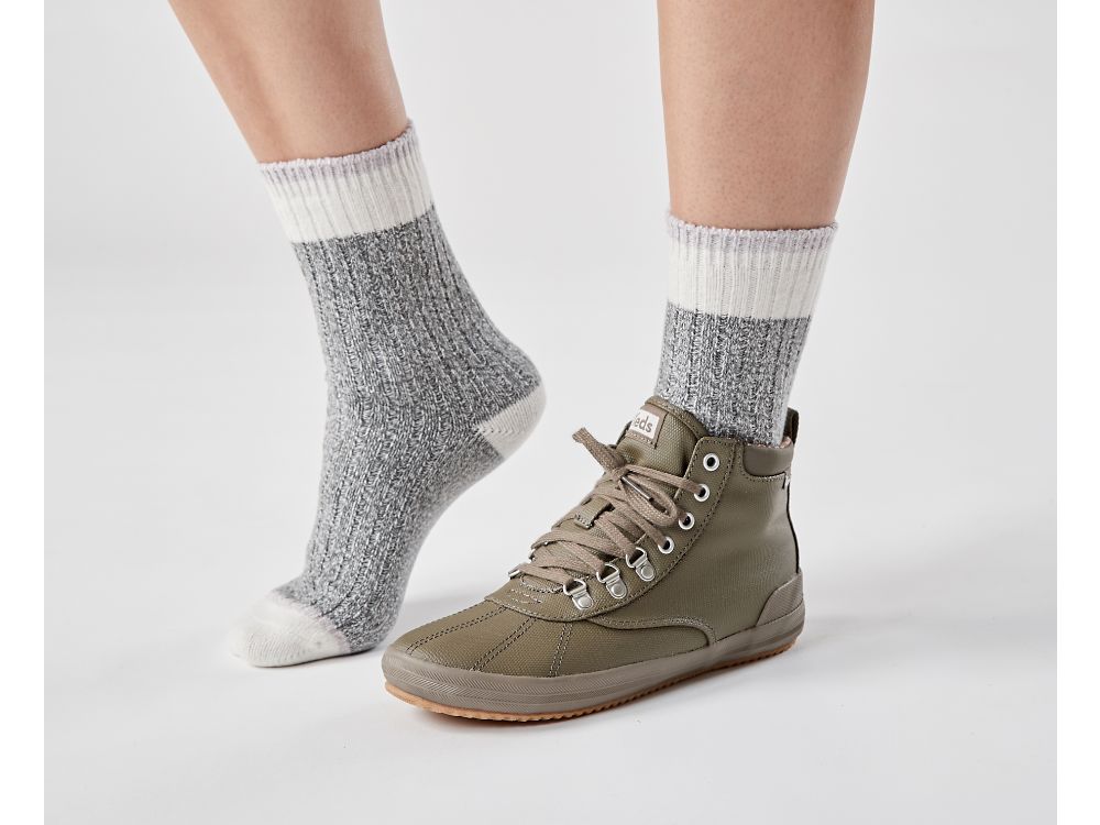 Keds 3 Pk Crew Boot Socks Sokken Dames Grijs | BE-89869