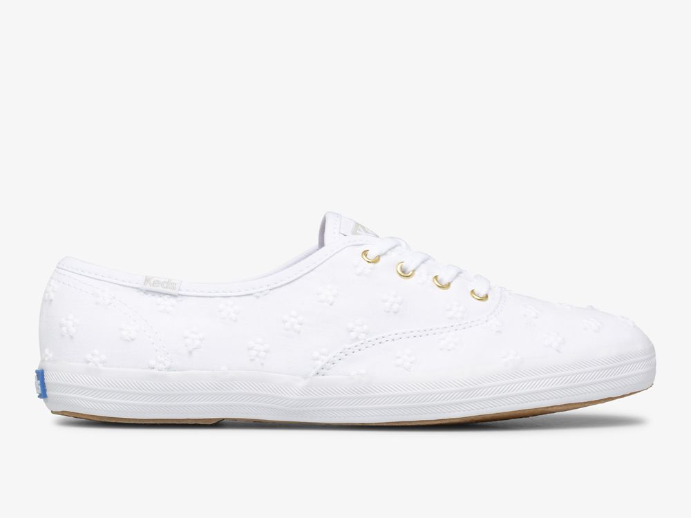 Keds Champion Daisy Eyelet Veterschoenen Dames Wit | BE-76551