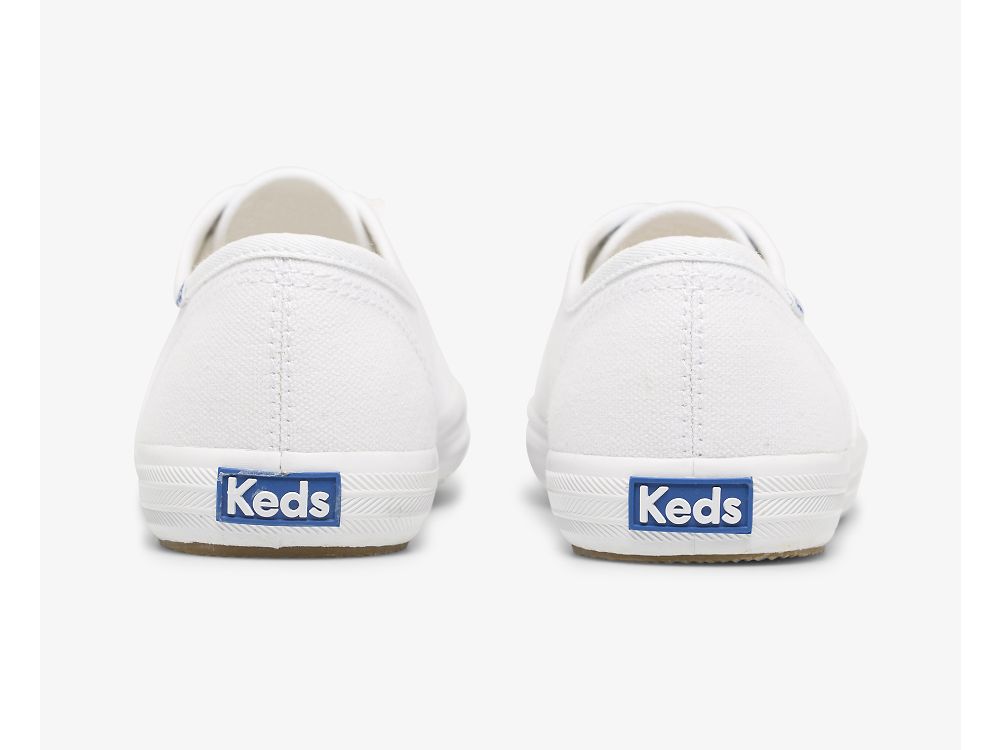 Keds Champion Feat. Organic Katoenen Veterschoenen Dames Wit | BE-33919