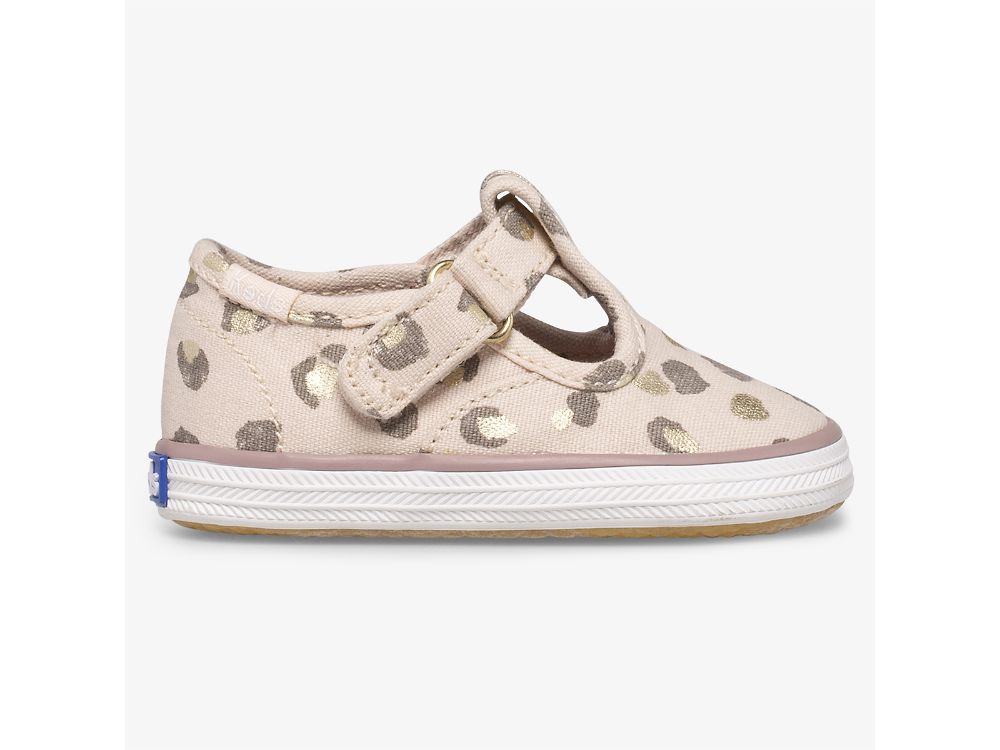 Keds Champion Kanten Neus Cap Tstrap Slip On Sneakers Meisjes Leopard | BE-23873