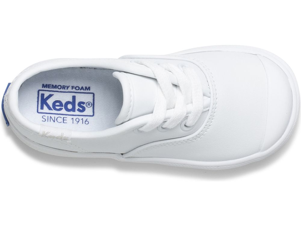 Keds Champion Neus Cap Leren Sneaker Sneakers Meisjes Wit | BE-13310