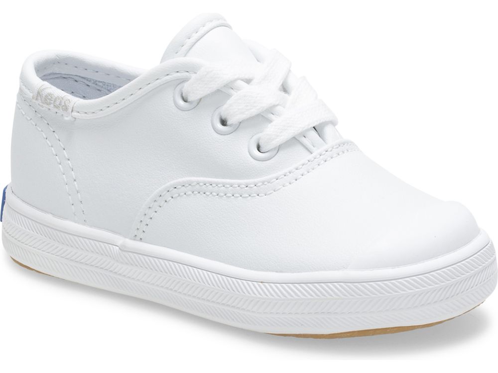 Keds Champion Neus Cap Leren Sneaker Sneakers Meisjes Wit | BE-13310