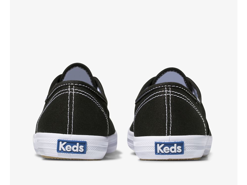 Keds Champion Originele Veterschoenen Dames Zwart | BE-53806