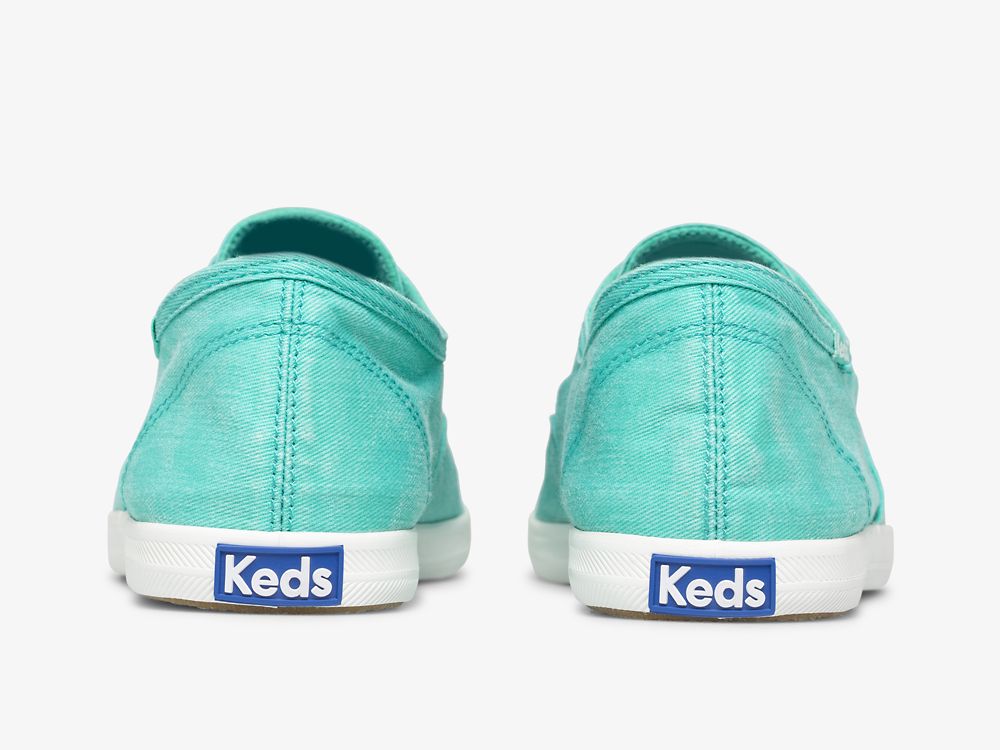 Keds Chillax Neon Twill Washable Slip On Sneakers Dames Turquoise | BE-82232