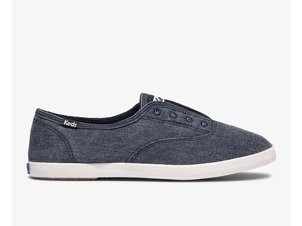 Keds Chillax Washable Feat. Organic Katoenen Slip On Sneakers Dames Donkerblauw | BE-14389