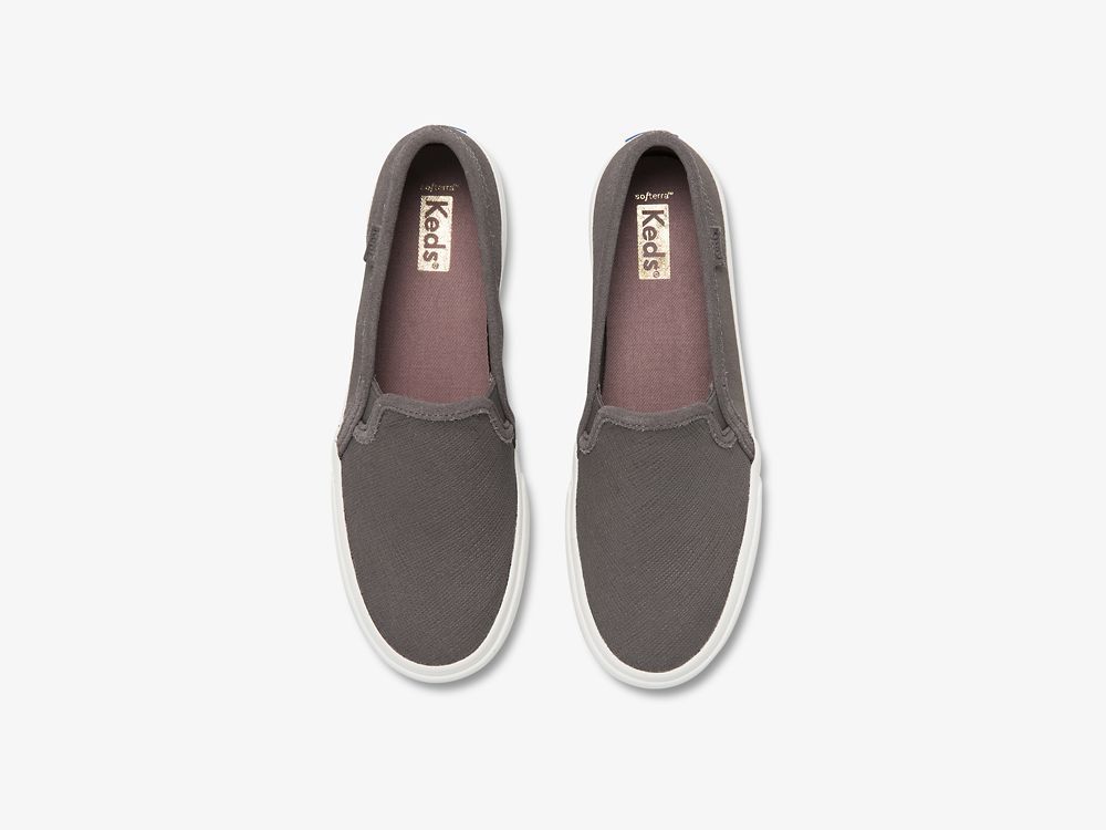 Keds Double Decker Suede Slip On Sneakers Dames Donkergrijs | BE-90342