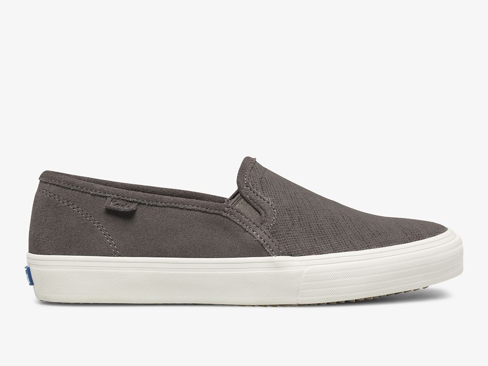 Keds Double Decker Suede Slip On Sneakers Dames Donkergrijs | BE-90342