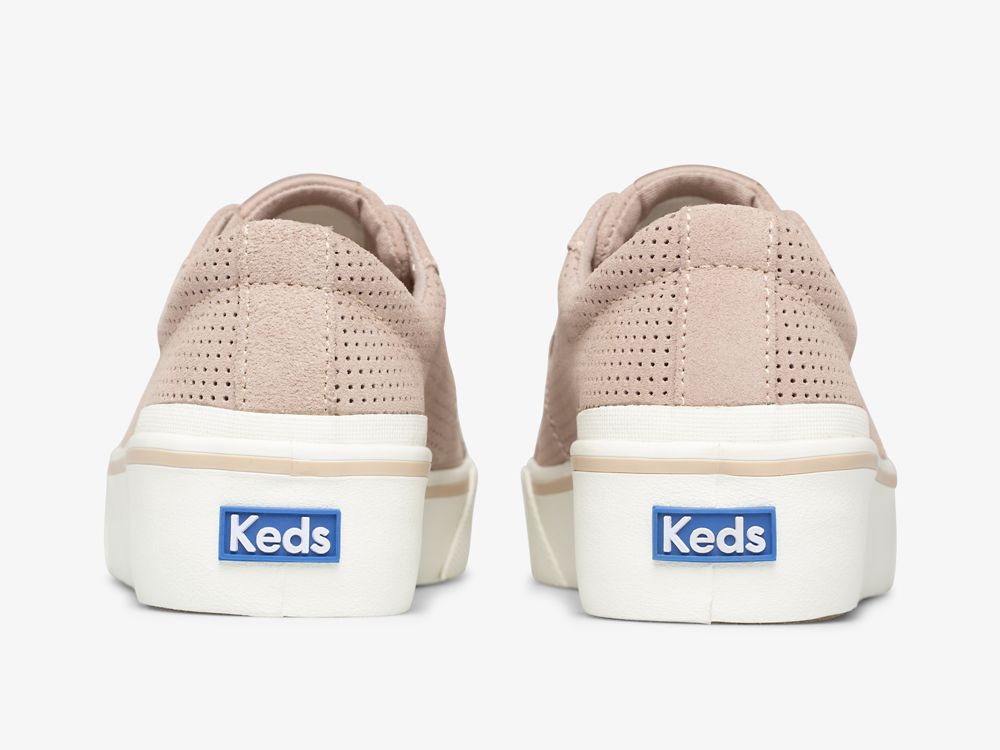 Keds Jump Kick Duo Perf Suede Veterschoenen Dames Lichtpaars | BE-32206