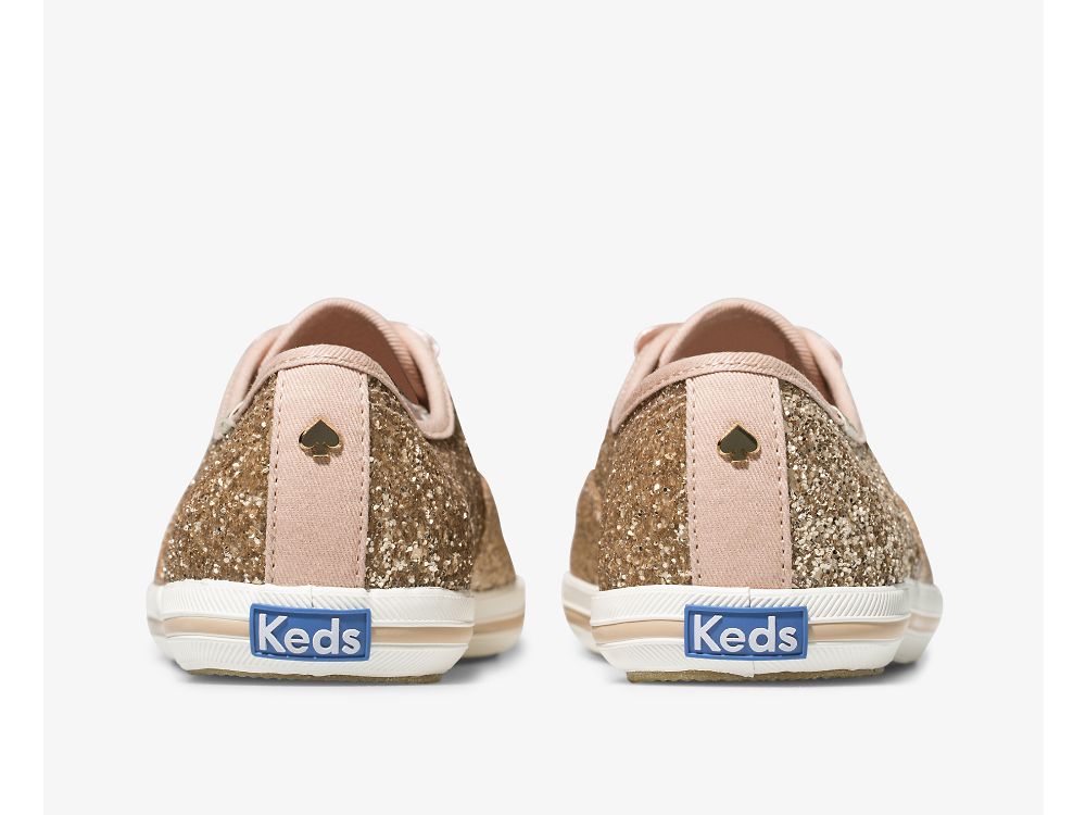 Keds Kate Spade New York Champion Glitter Veterschoenen Dames Roze Goud | BE-33163