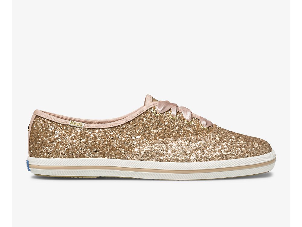 Keds Kate Spade New York Champion Glitter Veterschoenen Dames Roze Goud | BE-33163