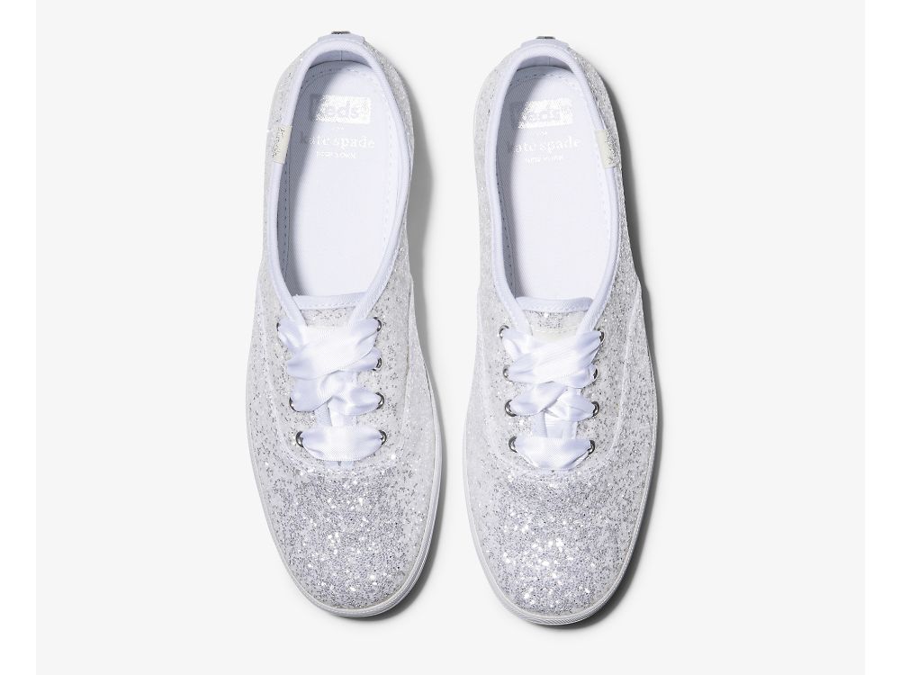 Keds Kate Spade New York Champion Glitter Veterschoenen Dames Wit | BE-99321