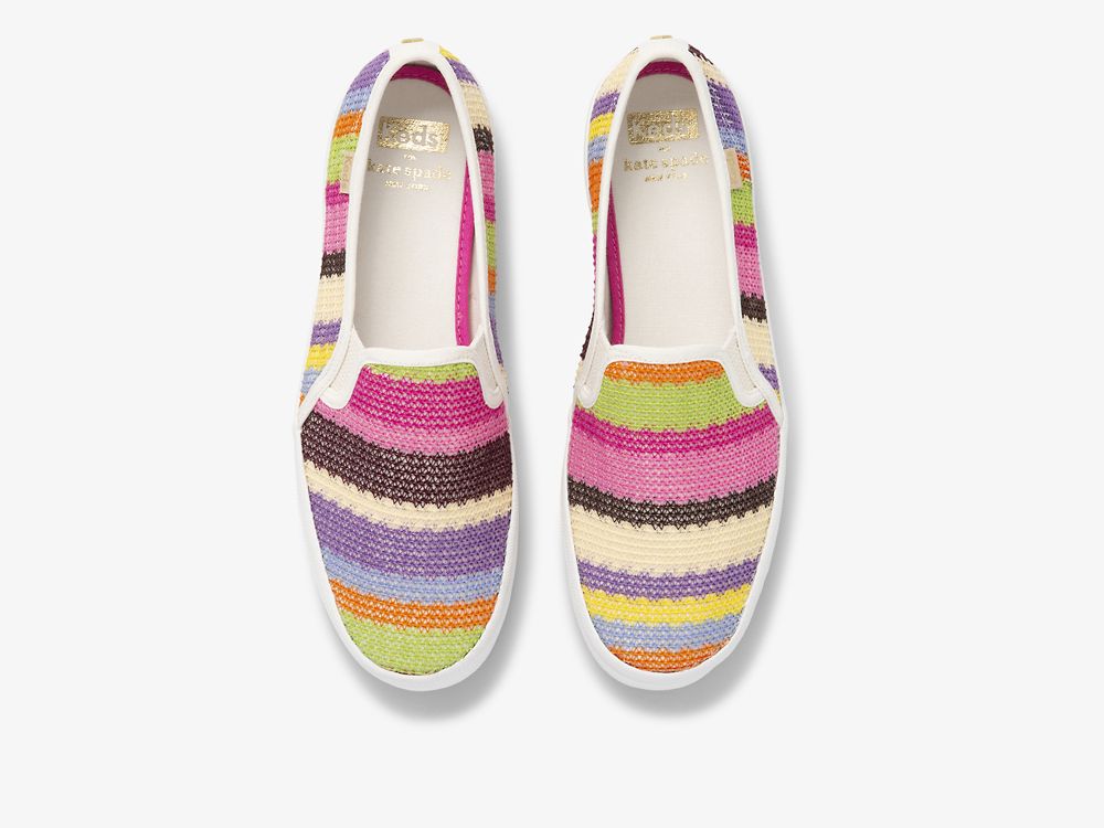 Keds Kate Spade New York Double Decker Crochet Slip On Sneakers Dames Roze Gekleurd | BE-93291