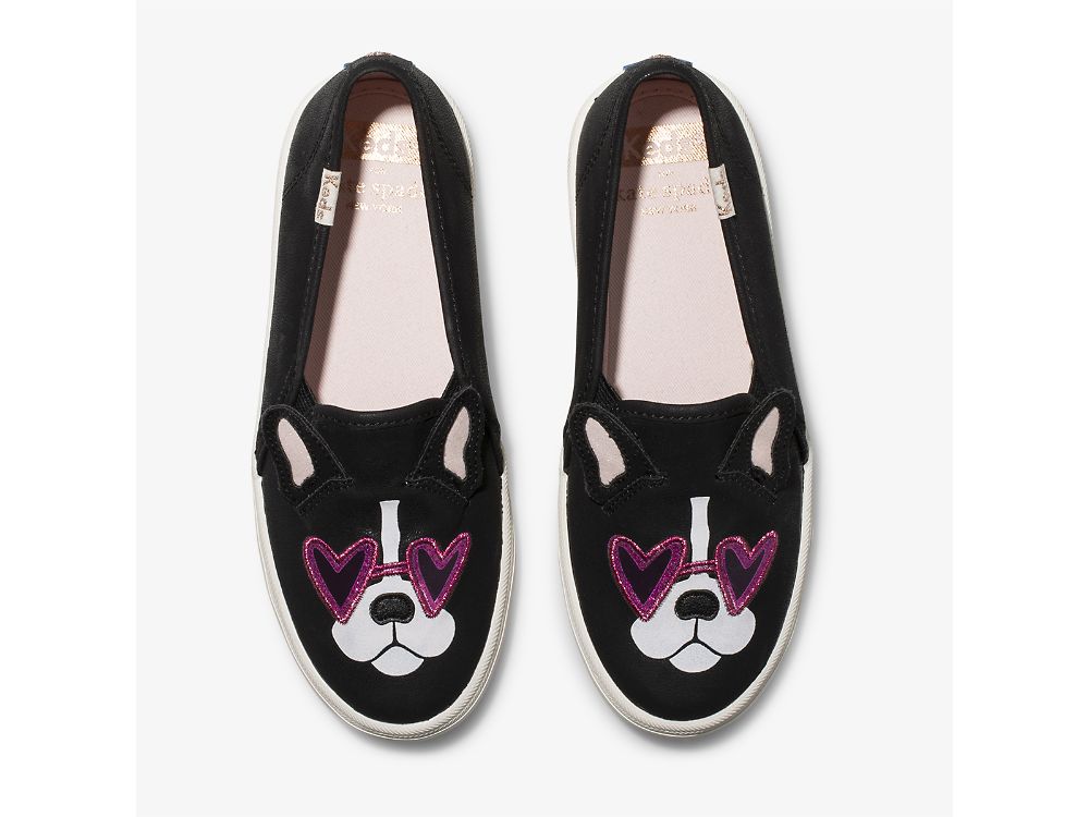 Keds Kate Spade New York Double Decker Francois Slip On Sneakers Meisjes Zwart | BE-19133