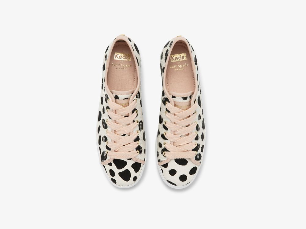 Keds Kate Spade New York Triple Kick Oversized Dot Calf Hair Veterschoenen Dames Wit Roze | BE-54512