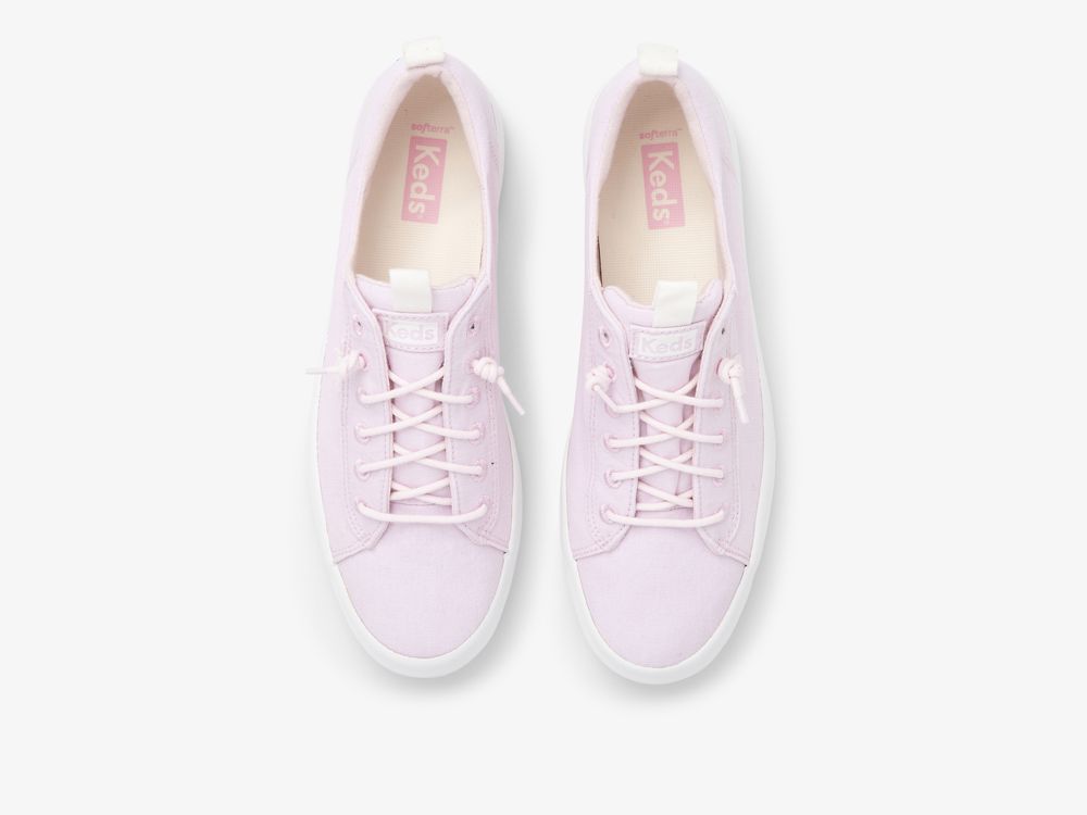 Keds Kickback Canvas Slip On Sneakers Dames Lichtroze | BE-01714