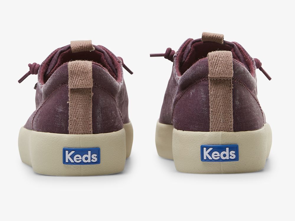 Keds Kickback Canvas Washable Veterschoenen Dames Bordeaux | BE-91055