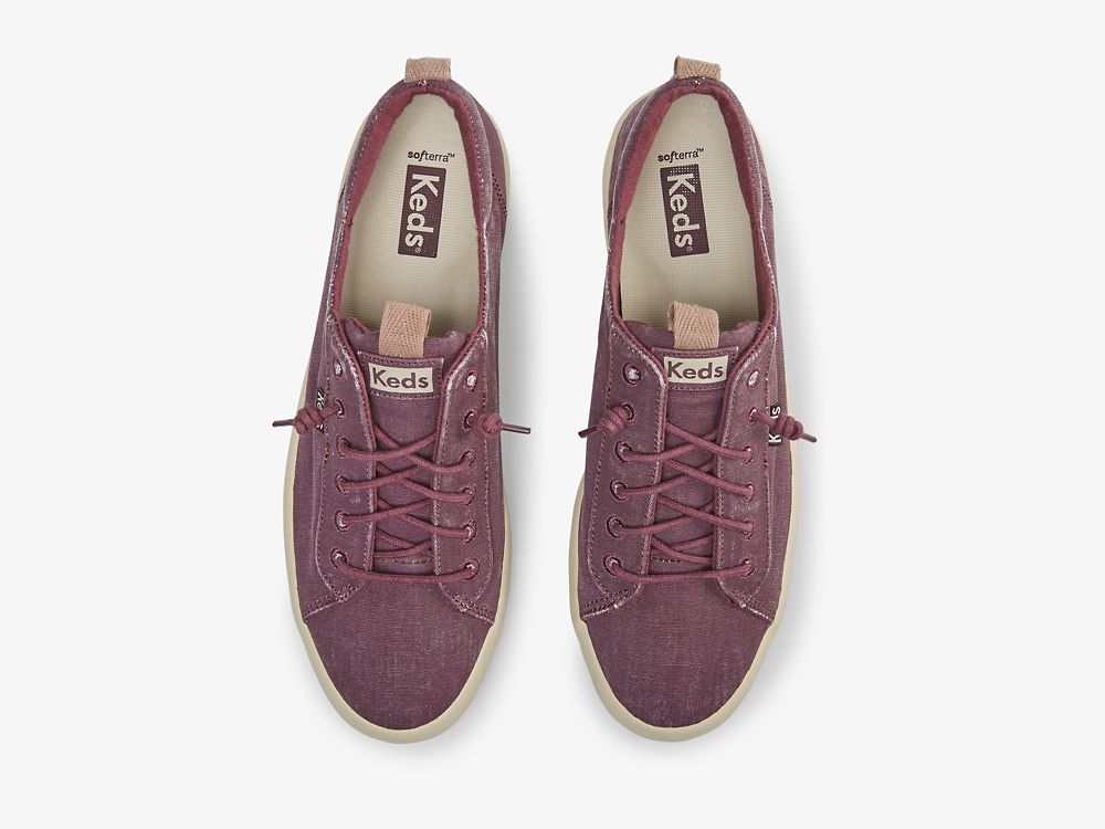 Keds Kickback Canvas Washable Veterschoenen Dames Bordeaux | BE-91055