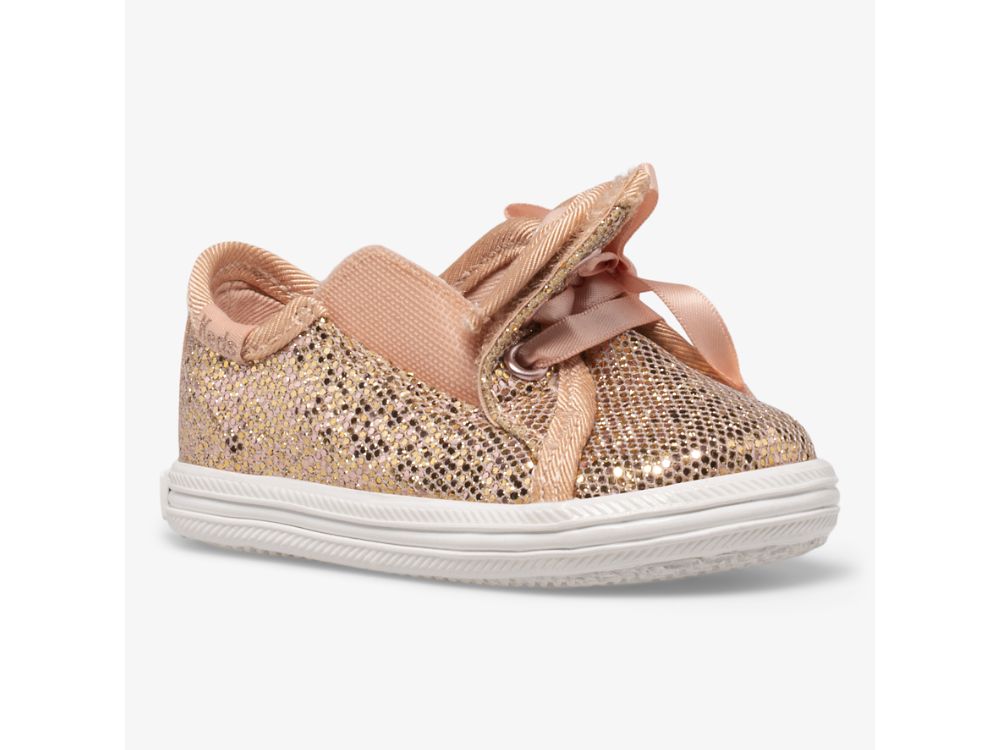 Keds Kickstart Crib Celebrations Sneakers Meisjes Roze Goud | BE-43864