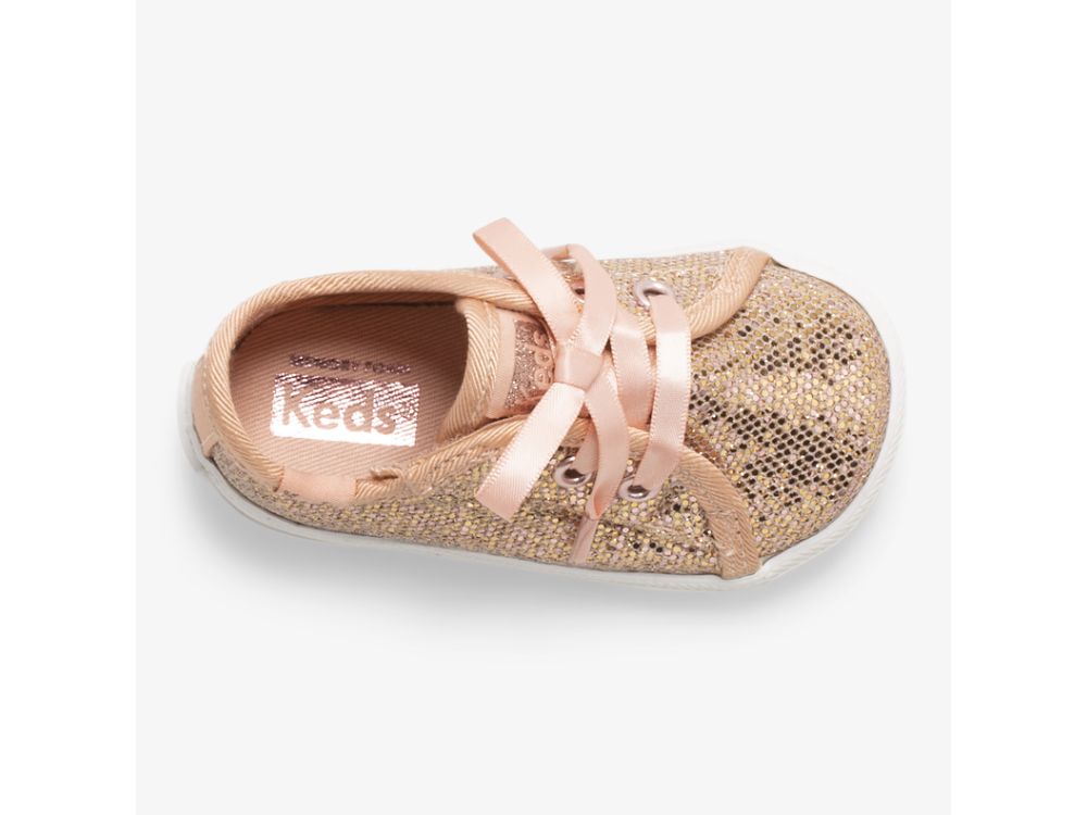 Keds Kickstart Crib Celebrations Sneakers Meisjes Roze Goud | BE-43864