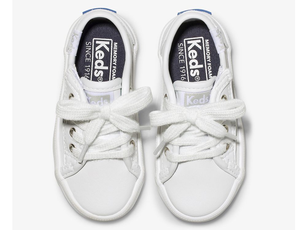 Keds Kickstart Jr. Leren Sneaker Sneakers Meisjes Wit | BE-21302