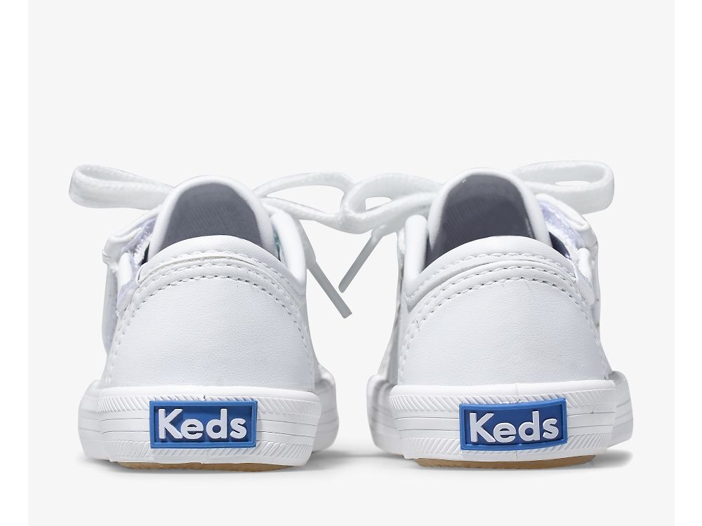 Keds Kickstart Jr. Leren Sneaker Sneakers Meisjes Wit | BE-55447