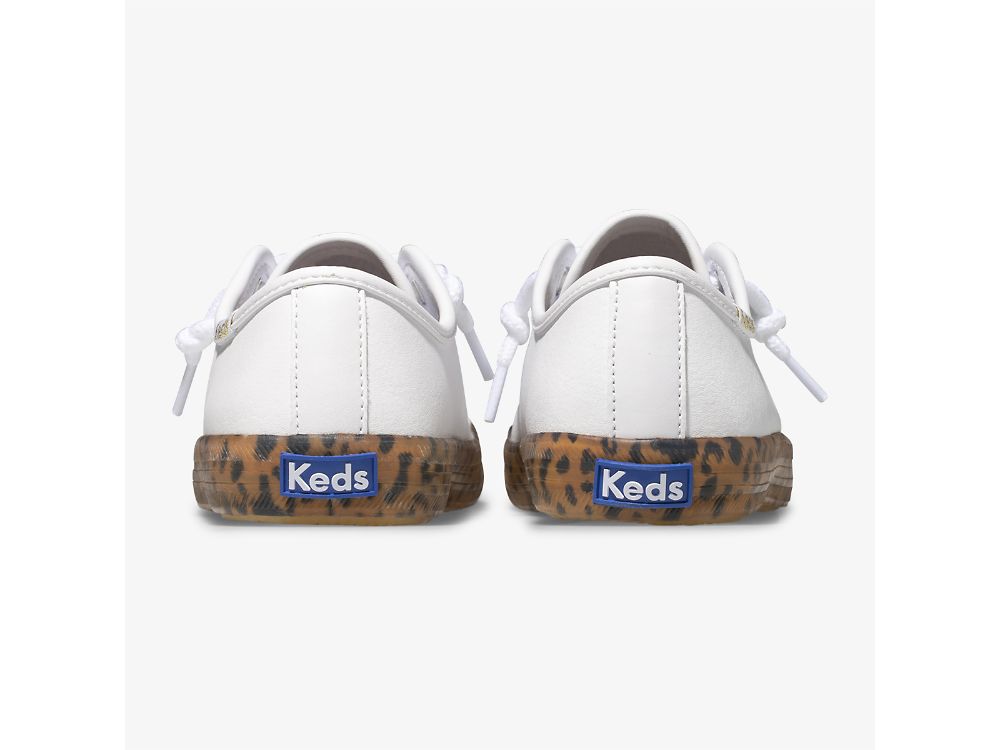 Keds Kickstart Leopard Foxing Sneaker Sneakers Meisjes Wit | BE-90637