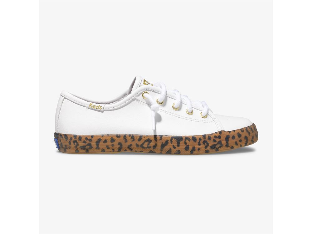 Keds Kickstart Leopard Foxing Sneaker Sneakers Meisjes Wit | BE-90637