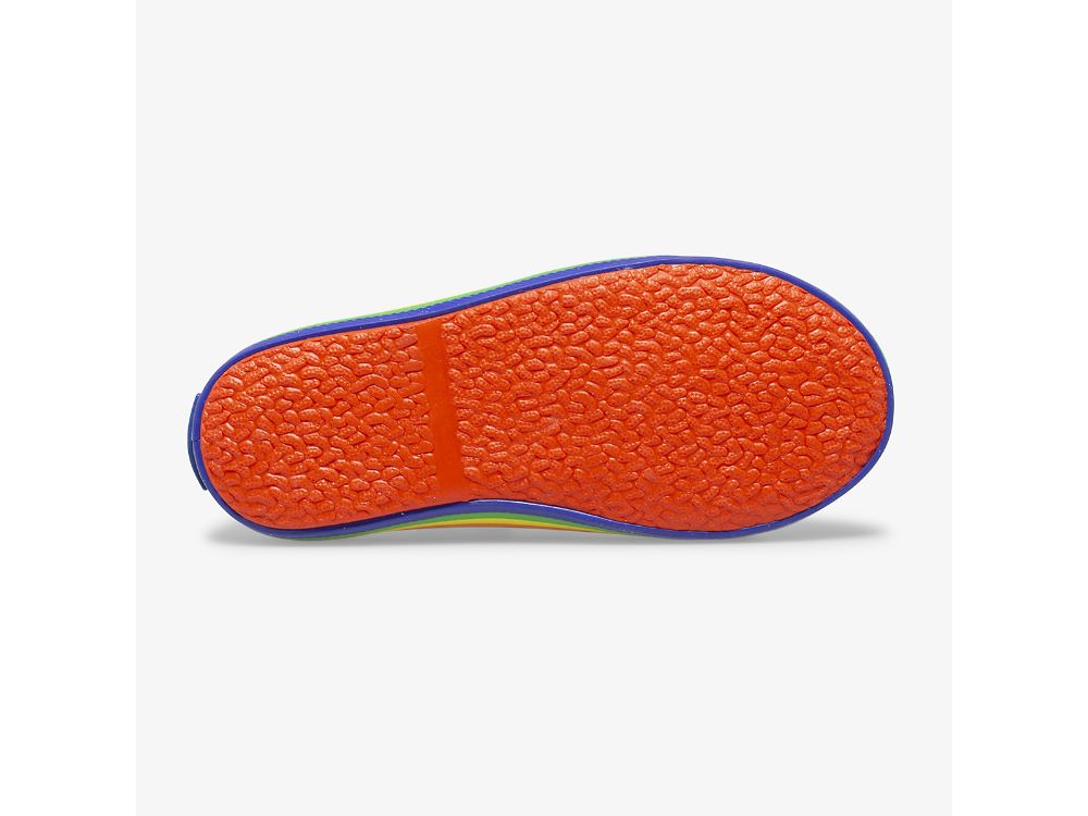 Keds Kickstart Leren Jr Rainbow Schoenen Leer Meisjes Wit Gekleurd | BE-61376