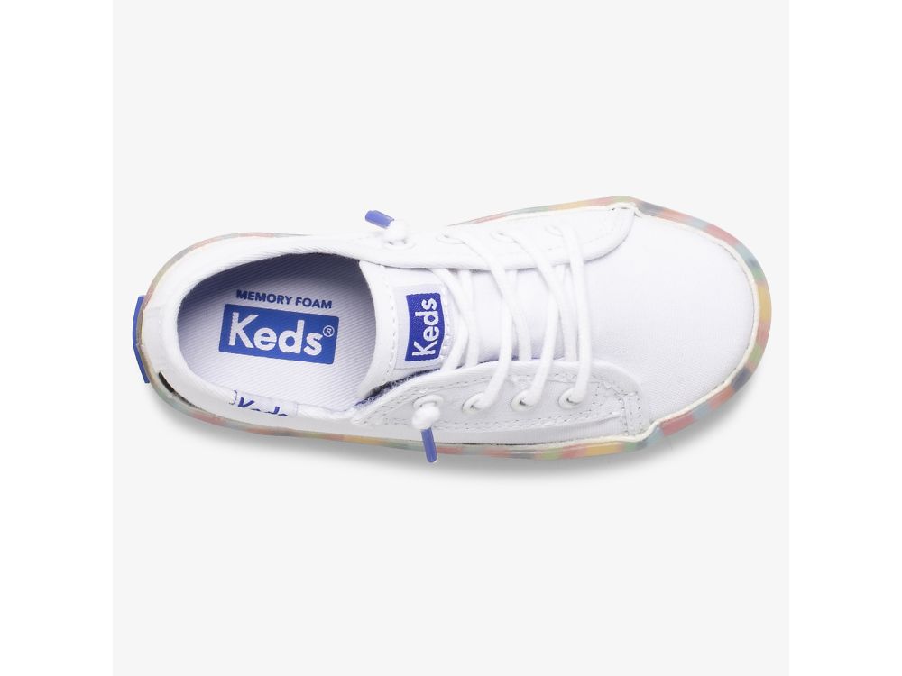 Keds Kickstart Seasonal Jr Sneakers Meisjes Wit Gekleurd | BE-25904