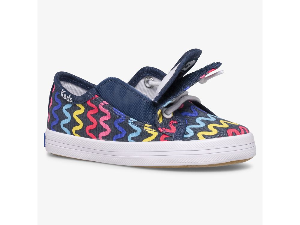 Keds Kickstart Seasonal Jr Sneakers Meisjes Donkerblauw | BE-35406