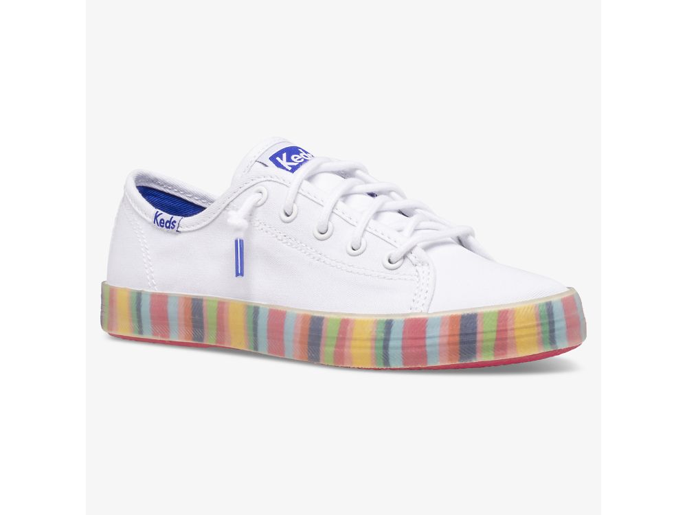 Keds Kickstart Seasonal Sneakers Meisjes Wit Gekleurd | BE-14569