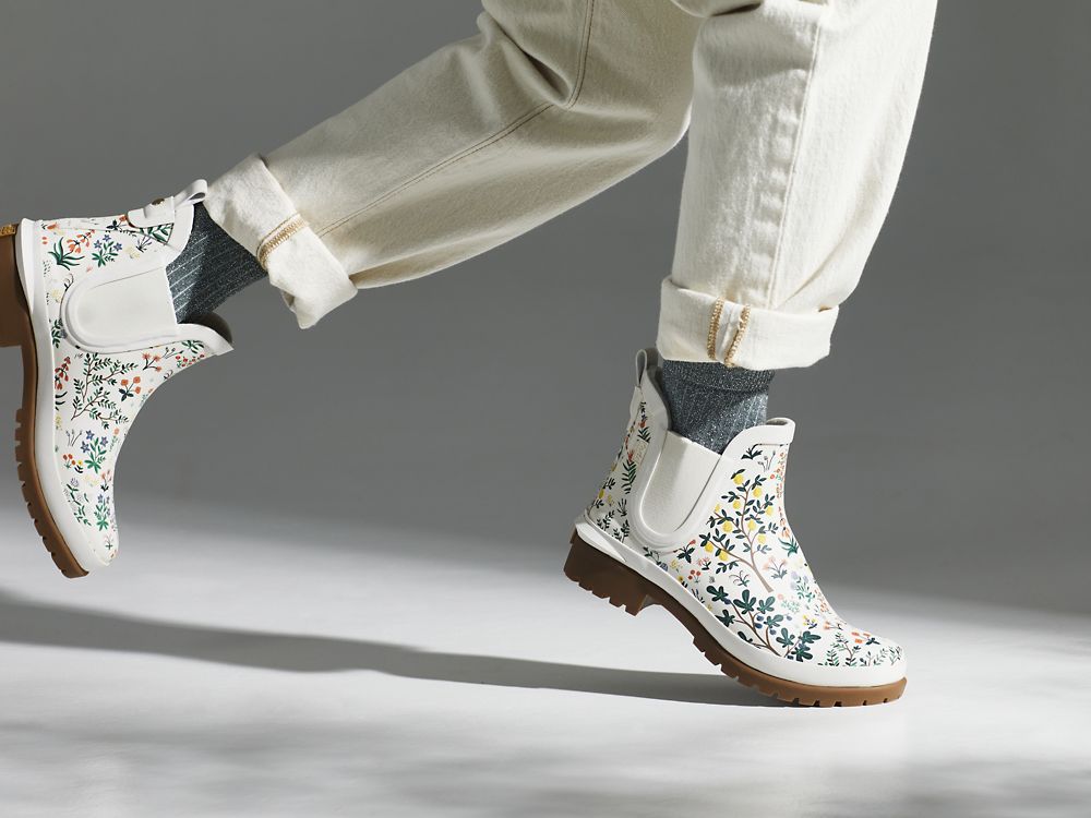 Keds Rifle Paper Co. Rowan Rain Boot Menagerie Regenlaarzen Dames Wit Groen | BE-37421