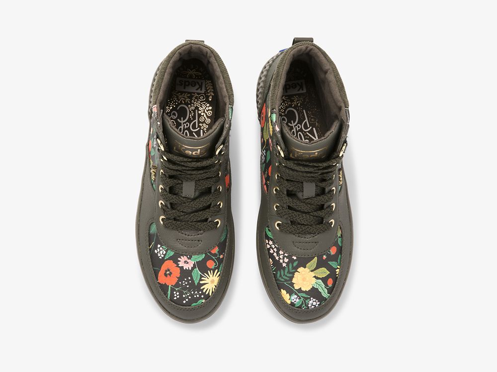 Keds Rifle Paper Co. Scout Boot Water-resistant Botanical Canvas W/ Thinsulate™ Veterschoenen Dames Olijfgroen | BE-40682