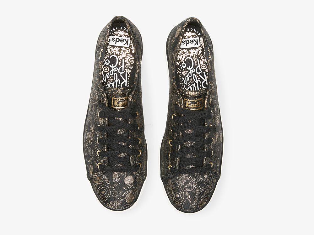 Keds Rifle Paper Co. Triple Kick Colette Jacquard Veterschoenen Dames Zwart | BE-13908