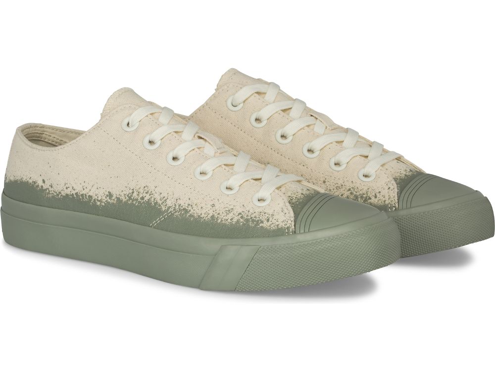 Keds Royal Lo Spray Foxing Veterschoenen Dames Beige Groen | BE-26525