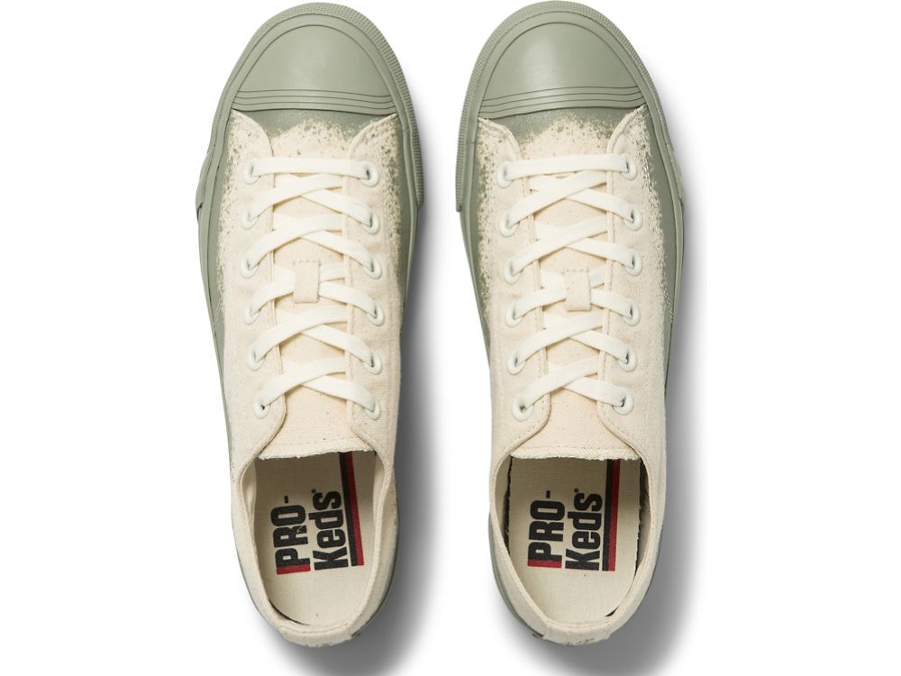 Keds Royal Lo Spray Foxing Veterschoenen Dames Beige Groen | BE-26525